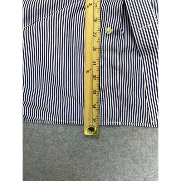 Polo Ralph Lauren Shirt Men's XXL White Striped Long Sleeve Button Up Workwear - Picture 10 of 11